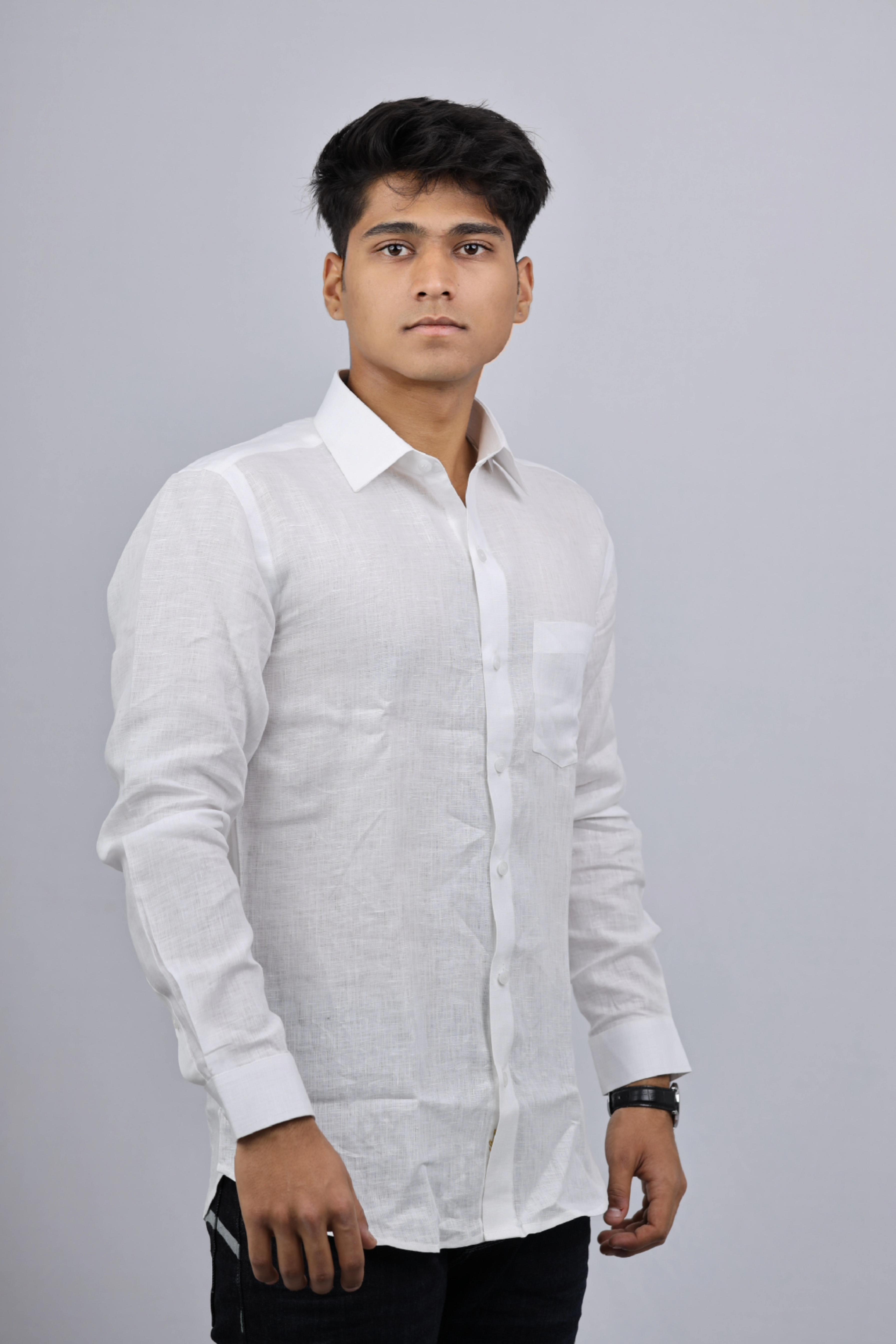 Off White - Pure Linen Full Sleeve shirt